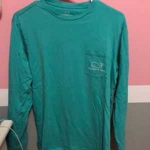 teal vineyard vines long sleeve tee
